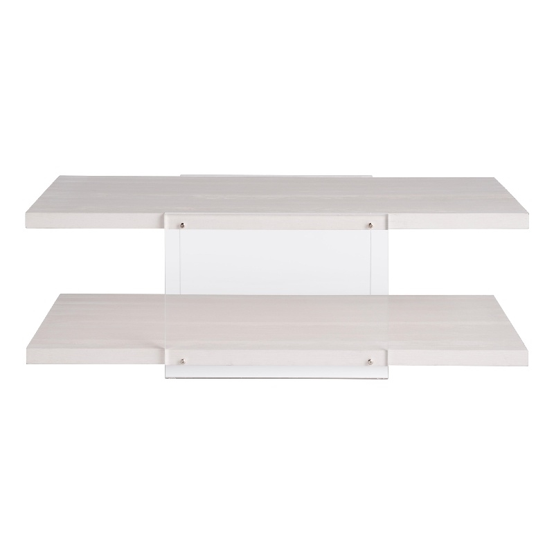Coastal Living St Kitts Cocktail Table in Weathered White Oak and Acrylic
