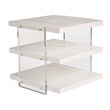 Coastal Living St Kitts End Table in Weathered White Oak and Acrylic