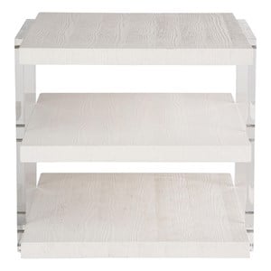 Coastal Living St Kitts End Table in Weathered White Oak and Acrylic