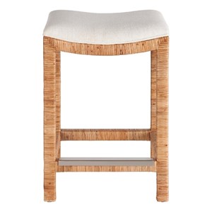 Coastal Living Sandbar Console Stool in Tan Natural Split Rattan