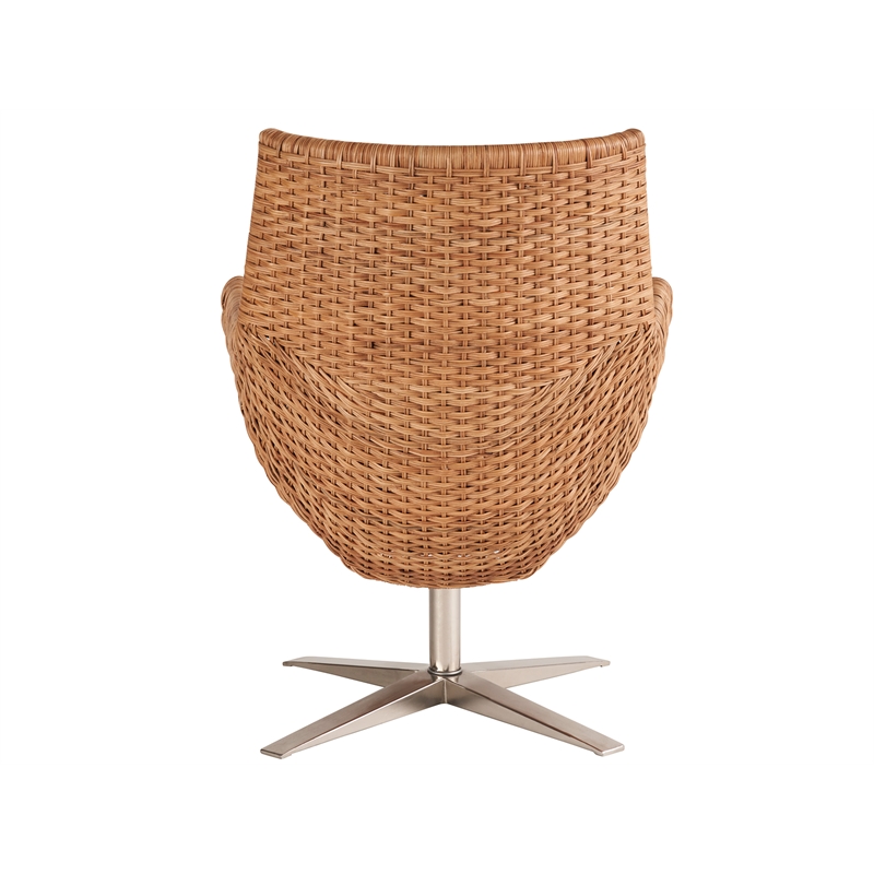Coastal Living Sullivans Swivel Arm Chair in Natural Tan Wicker