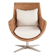 Coastal Living Sullivans Swivel Arm Chair in Natural Tan Wicker