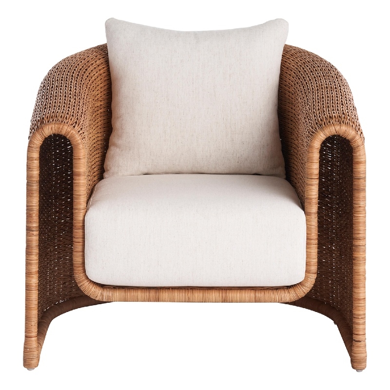 Coastal Living Key Largo Lounge Chair in Natural Tan Wicker | Cymax ...