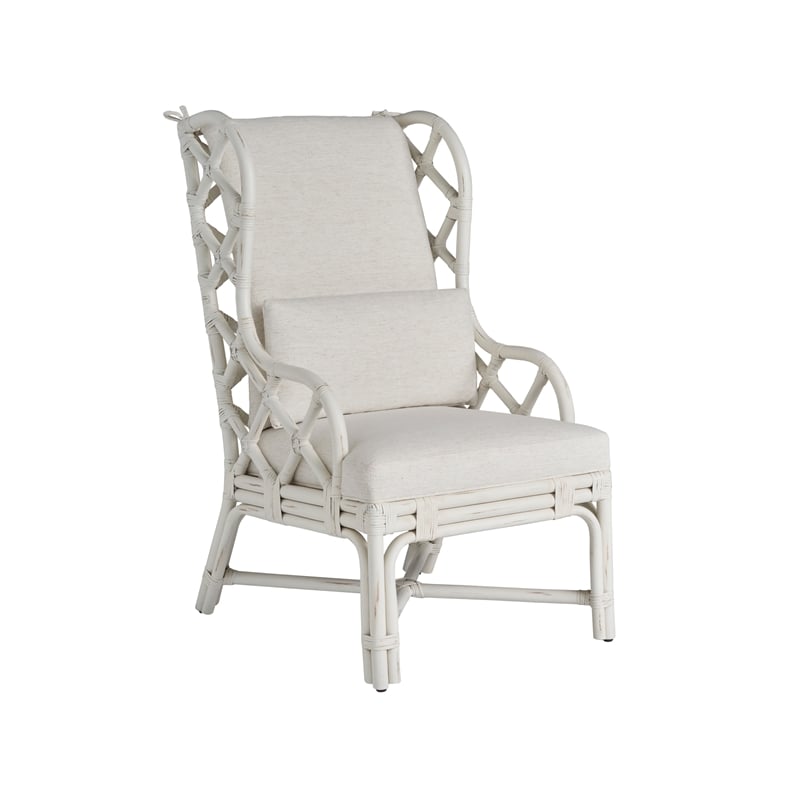 Coastal Living Santa Rosa Arm Chair in Soft White Cane and Rattan