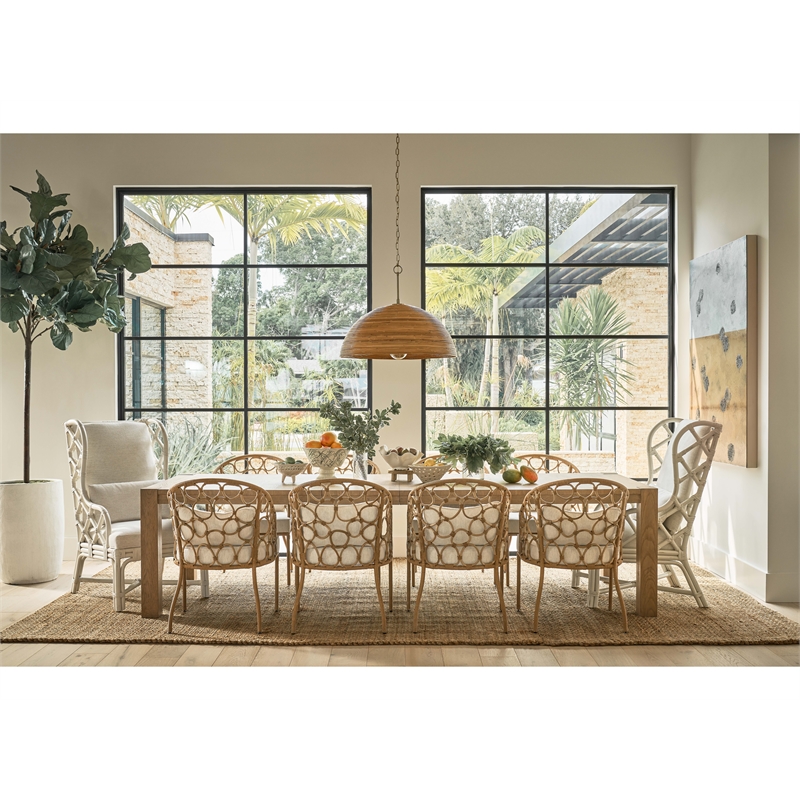 Coastal Living Santa Rosa Arm Chair in Soft White Cane and Rattan