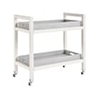 Coastal Living Jupiter Bar Cart in Weathered White Oak & Blue Wrapped Seagrass
