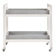 Coastal Living Jupiter Bar Cart in Weathered White Oak & Blue Wrapped Seagrass