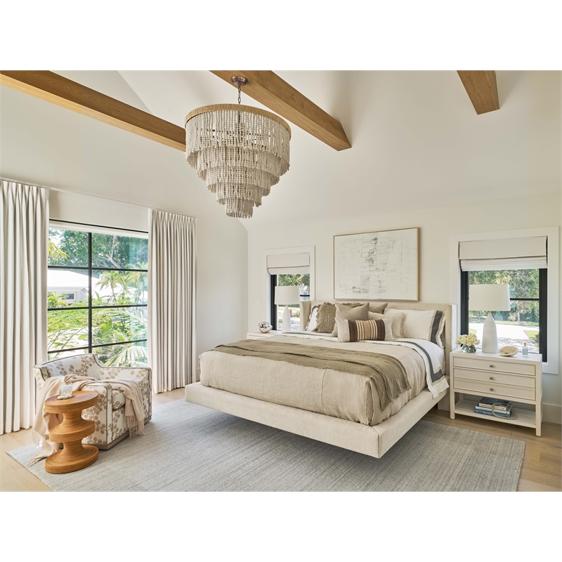 Coastal Living Beige Upholstered Sainte-Ann Bed - King