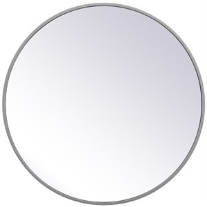 elegant decor eternity mid century metal frame mirror in gray
