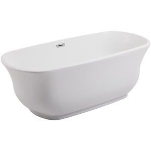 Elegant Decor Coralie 67&quot Oval Plastic Soaking Bathtub in Glossy White