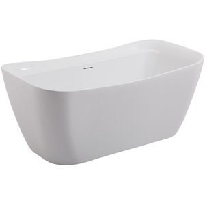 Elegant Decor Harrieta 59&quot Plastic Soaking Bathtub in Glossy White