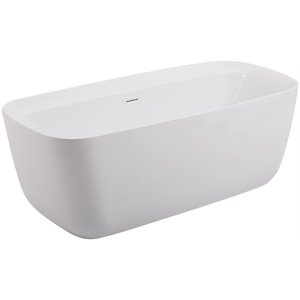 Elegant Decor Calum 67&quot Plastic Soaking Bathtub in Glossy White