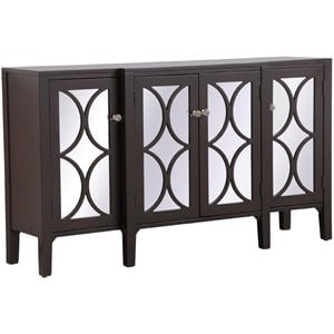 Elegant Decor Modern 4 Door 60&quot Accent Sideboard in Hand Painted Dark Walnut