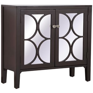 elegant decor modern 2 door accent cabinet in hand painted dark walnut