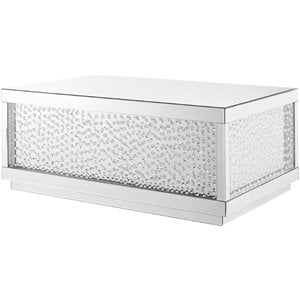 Elegant Decor Modern 48&quot Clear Crystal Mirrored Accent Coffee Table