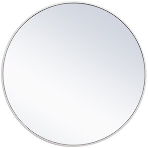 elegant decor eternity mid century metal frame mirror in white