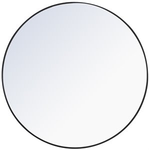 Elegant Decor Eternity 48&quot Round Metal Frame Mirror in Black