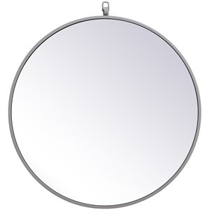elegant decor eternity mid century metal frame hooked mirror in gray