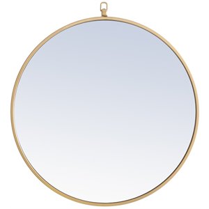 elegant decor eternity contemporary metal frame hooked mirror in brass