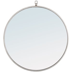 elegant decor eternity contemporary metal frame hooked mirror in silver
