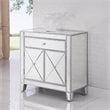 Elegant Decor Contempo 2 Door Contemporary Mirrored Accent Cabinet in Silver