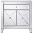 Elegant Decor Contempo 2 Door Contemporary Mirrored Accent Cabinet in Silver