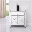 Elegant Decor Contempo 2 Door Contemporary Mirrored Accent Cabinet in Silver