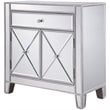 Elegant Decor Contempo 2 Door Contemporary Mirrored Accent Cabinet in Silver