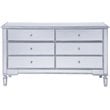 Elegant Decor Contempo 6 Drawer Contemporary Mirrored Dresser in Antique Silver