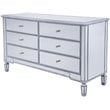 Elegant Decor Contempo 6 Drawer Contemporary Mirrored Dresser in Antique Silver