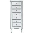 Elegant Decor Reflexion 7 Drawer Mirrored Lingerie Chest in Antique Silver
