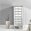 Elegant Decor Reflexion 7 Drawer Mirrored Lingerie Chest in Antique Silver