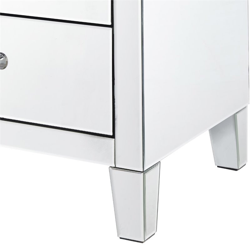 Elegant Decor Contempo 5 Drawer Contemporary Clear MIrrored Chest