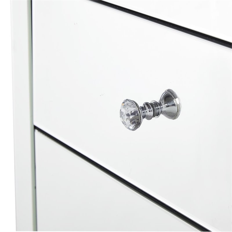 Elegant Decor Contempo 5 Drawer Contemporary Clear MIrrored Chest