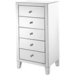 Elegant Decor Contempo 5 Drawer Contemporary Clear MIrrored Chest