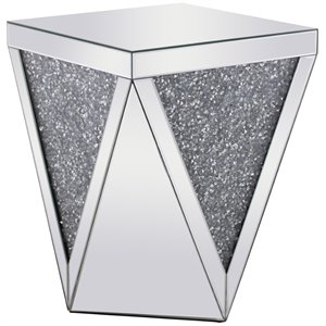 Elegant Decor Modern 18.5&quot Royal Cut Crystal Mirrored Accent End Table