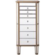 Elegant Decor Contempo 7 Drawer Mirrored Jewelry Armoire in Antique Gold