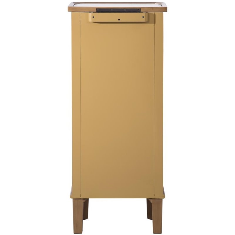 Elegant Decor Contempo 7 Drawer Mirrored Jewelry Armoire in Antique Gold