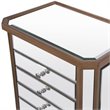 Elegant Decor Contempo 7 Drawer Mirrored Jewelry Armoire in Antique Gold