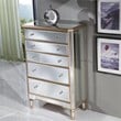 Elegant Decor Contempo 5 Drawer Mirrored Chest in Hand Rubbed Antique Gold