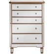 Elegant Decor Contempo 5 Drawer Mirrored Chest in Hand Rubbed Antique Gold