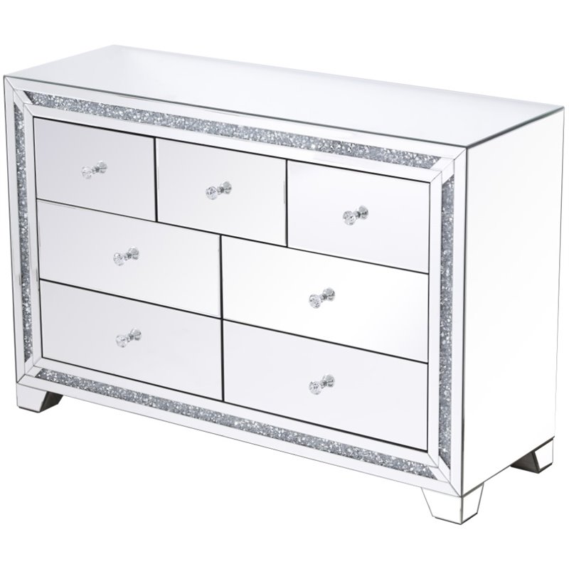 Elegant Decor Modern 7 Drawer 47, 47 Inch White Dresser
