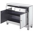 Elegant Decor Reflexion 2 Door Mirrored Nightstand in Antique Silver