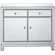 Elegant Decor Reflexion 2 Door Mirrored Nightstand in Antique Silver