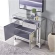 Elegant Decor Reflexion 2 Door Mirrored Nightstand in Antique Silver