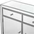 Elegant Decor Reflexion 2 Door Mirrored Nightstand in Antique Silver
