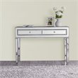 Elegant Decor Reflexion 2 Drawer Mirrored Bedroom Vanity Desk in Antique Silver
