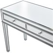 Elegant Decor Reflexion 2 Drawer Mirrored Bedroom Vanity Desk in Antique Silver