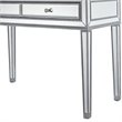 Elegant Decor Reflexion 2 Drawer Mirrored Bedroom Vanity Desk in Antique Silver