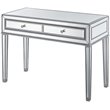 Elegant Decor Reflexion 2 Drawer Mirrored Bedroom Vanity Desk in Antique Silver